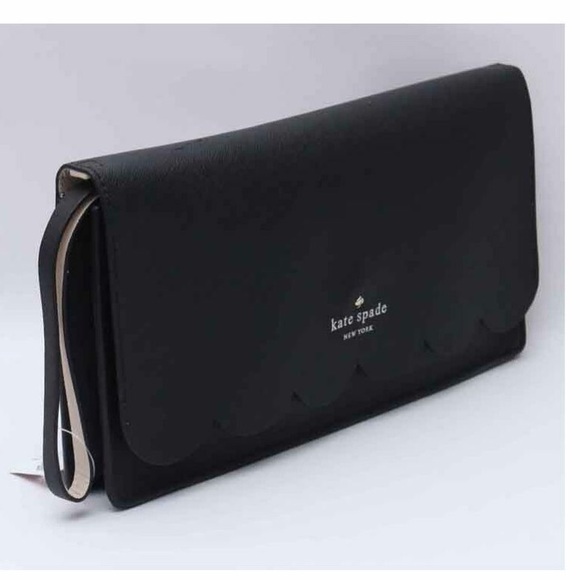 Kate Spade ♠️ scalloped leather clutch - Picture 2 of 5